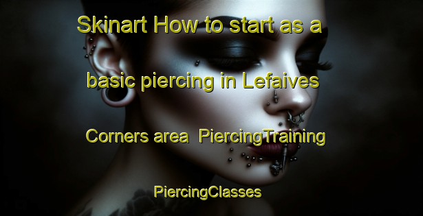 Skinart How to start as a basic piercing in Lefaives Corners area | PiercingTraining | PiercingClasses | SkinartTraining-Canada